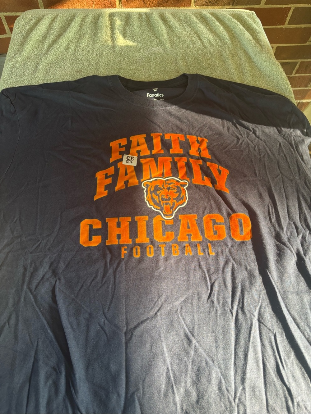 Fanatics Navy and Orange Chicago Football 'Faith Family' Graphic Tee